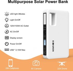 97Wh Portable Solar Generator w/ 34W Panel USB-C Fast Charge LED Light