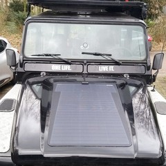 Good 75W 12V Bonnet Flexible Solar Panel Land Rover Defender 110/90 Campers H6