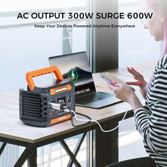 300W Power Station &100W Foldable Solar Panel Battery Bank With AC/USB/DC Output