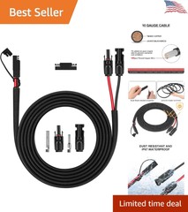 Premium Heavy-Duty Solar Panel Connector Cable – 10AWG – Versatile – 10ft