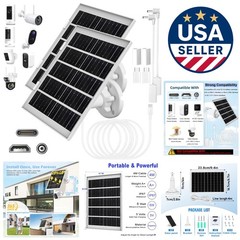 Fast Charging 8W Solar Panel for Bird Feeder Cameras – 360° Adjustable & 2 Pack