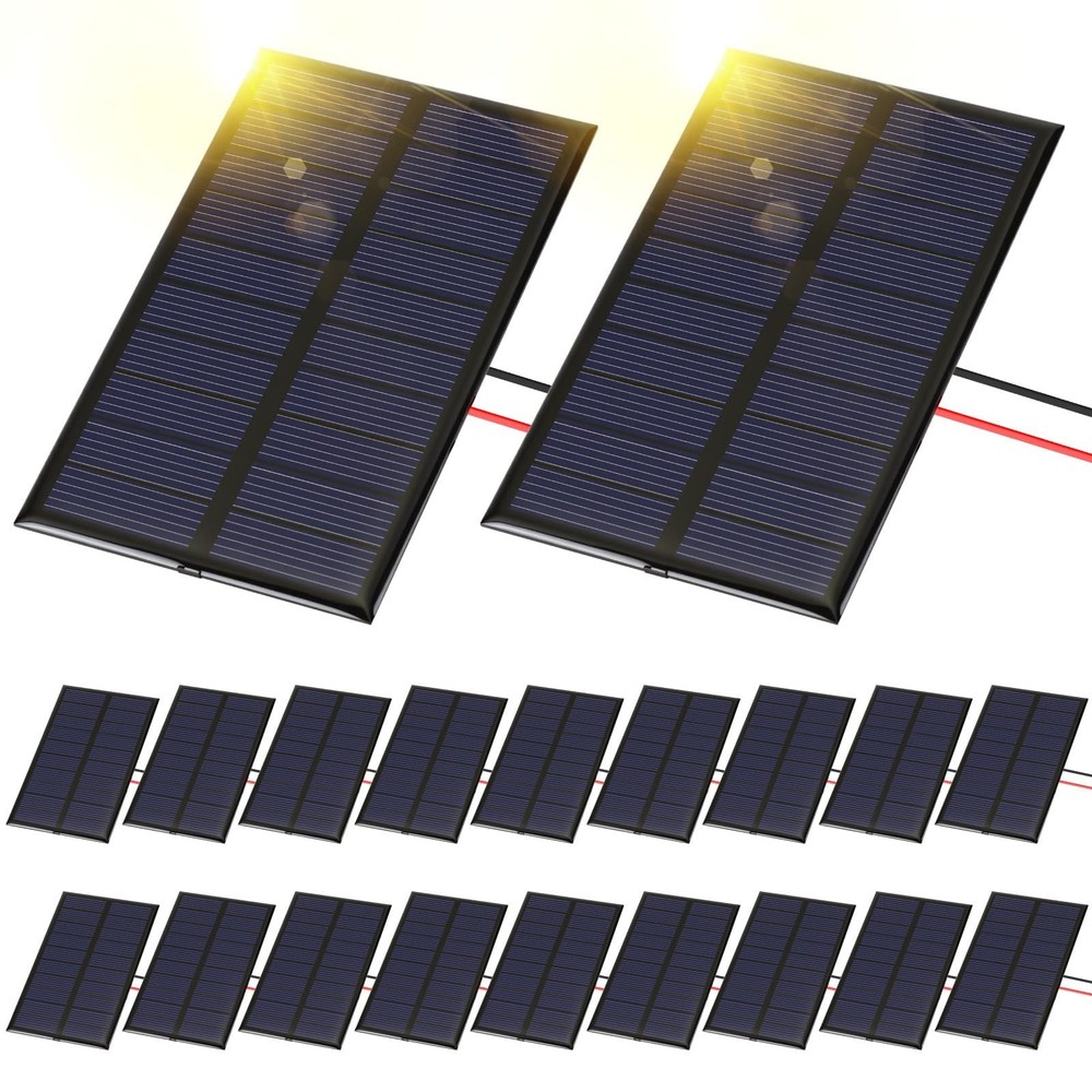 20 Pcs Mini Solar Panels 5V 160mA Polycrystalline Cells for DIY Projects, Charge