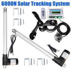 6000N Dual Axis Solar Tracker Controller W/ 2X18″ Linear Actuators W/ Anemometer