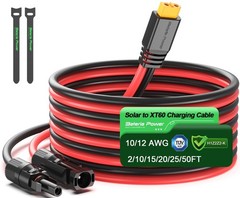 10FT Solar XT60 Extension Cable 12AWG Connector for Portable Power Stations, RVs