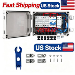 1pc 6 String PV Combiner DC 500V 15A Fuse Solar Combiner Box Plastic Wate Box,