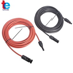 1Pair Black + Red 30ft 12AWG Solar Panel Extension Cable Wire Connector