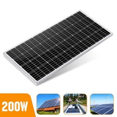 200W Solar Panel Monocrystalline Off Grid Battery Charger Home Boat RV Camping