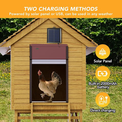 Chicken Coop Door Solar Panel, 2W 5V Solar Panel Battery Powered with Controller