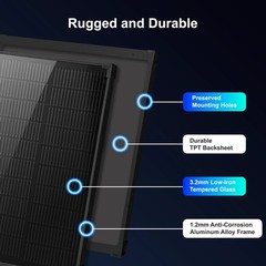 50W Solar Panel Controller 12V Mono Off-Grid Battery Power RV Home Boat Camping