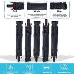 15A Solar Fuse Holder Inline with Male and Female Connector for Solar Panel a…