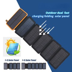 46800mAh Solar Power Bank Folding Solar Panel For Camping Mobile Phone Charger