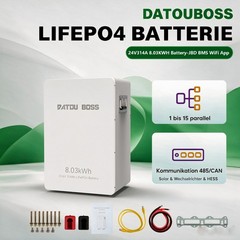 24V 314Ah 8.03kWh Lithium Battery LiFePO4 Battery Motorhome Solar System+WiFi