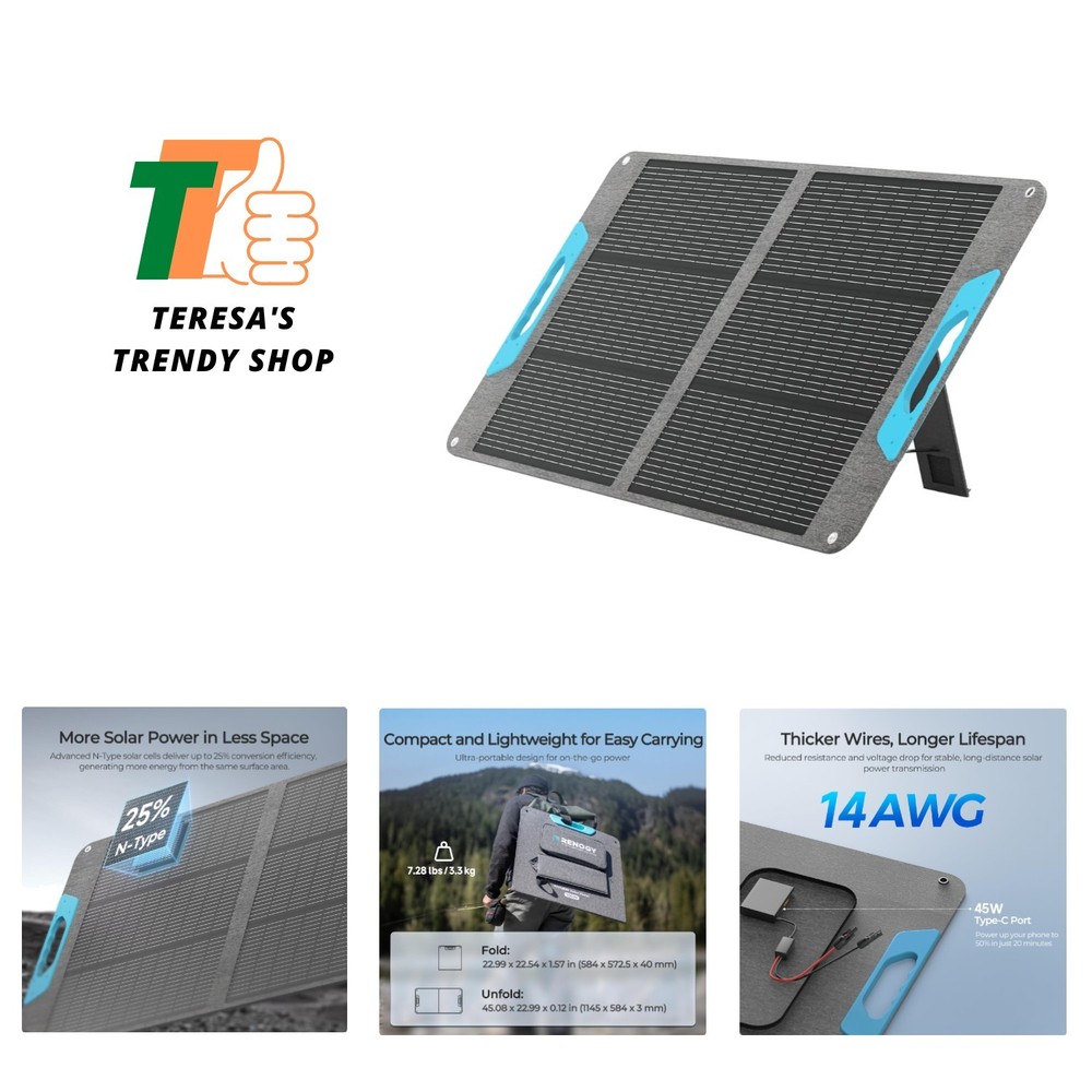 Versatile 100W Solar Panel with Magnetic Closure – Compact & Efficient Design