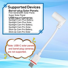 2pcs Barrel Plug to USB-C Power Adapter for Ring Solar Panel & USB-C Security…