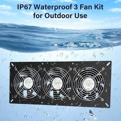 Solar 3 Fan Kit, Waterproofed Solar Powered Fans for Outdoor Chicken Coop, Green