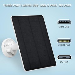 Panel Solar Para Camara De Seguridad Cargador Solar Portatil Con Puerto a Tipo C