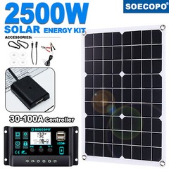25 Watts Solar Panel Kit 100A 12V Battery Charger with Controller Caravan Boat A
