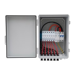6-String Solar PV Combiner Box New 15A Circuit Breaker For Solar Panel System