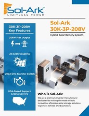 Commercial 60KW Solar Array – 3 Phase 208V Solar Kit + 2x 30K 208V Sol-Ark Inver