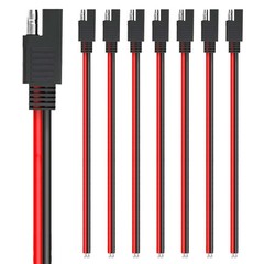 SKARORING QCEC-001 8-Pack 1 ft 12AWG 2-Pin SAE Quick Connector Extension Cable
