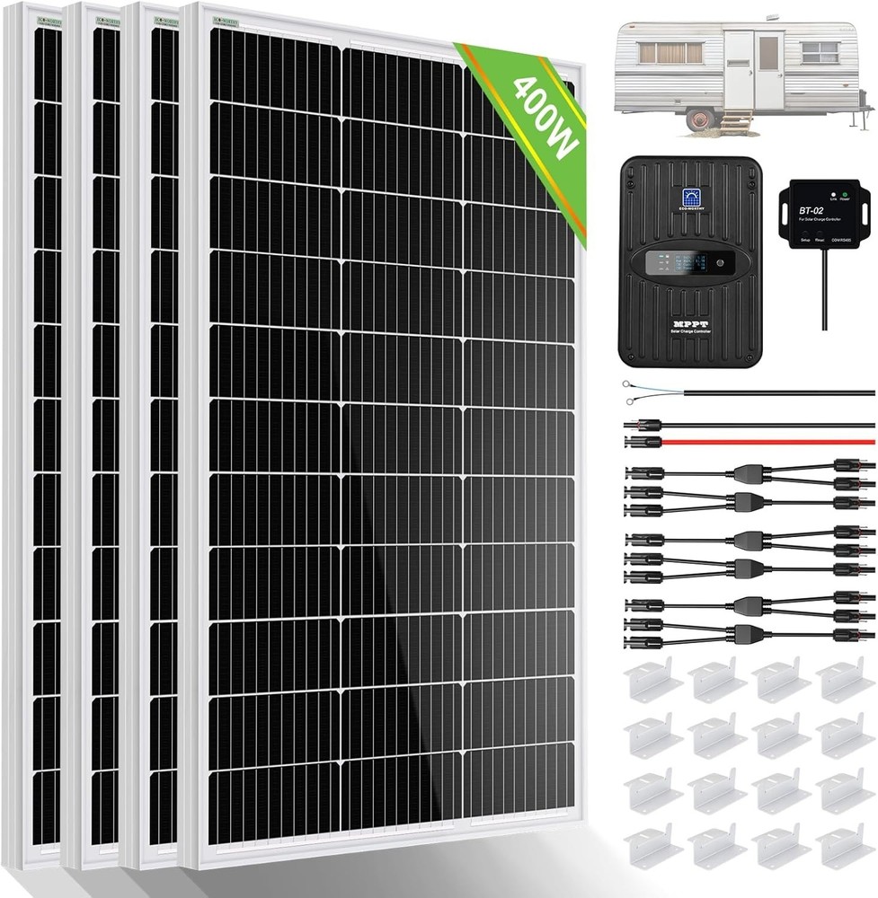 ECO-WORTHY 12 Volt 400 Watt Premium Solar Panel Kit (4pcs 100W Solar Panels)