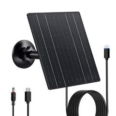 Zivif 10W Solar Panel for Security Cameras with USB-C/USB/DC 5.5×2.1mm Prot |…