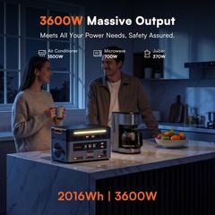 LiFePO4 3600W PM3600 Portable Power Station 2016Wh with 2*200W Solar Panel OSCAL