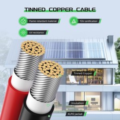 30A Solar Connectors Y-Branch Cable, Parallel Adaptor for Solar Panels, 3PCS