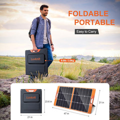 Solar Panels 100Watt Portable 24% High-Efficiency 18V Foldable Solar Charger wit