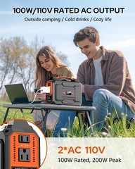 Powe Station with Free 40w Panel Solar Powered Generator 200W Peak/100W Rated