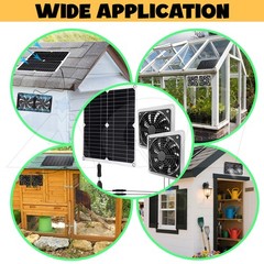 Solar Fan Kit Waterproof Solar Panel Ventilation Fan Exhaust Intake Greenhouse