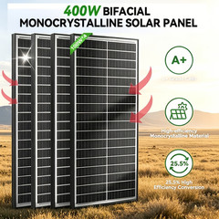 2 PACK 100W Bifacial Solar Panel N-Type Mono 18BB 18V