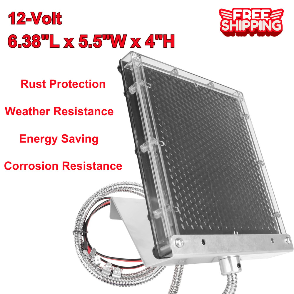 12V Solar Panel Charger – Waterproof Outdoor Feeder Battery Charger w/ Mount Kit
