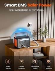 Portable Power Station 600W (1200W Surge), 299Wh Small Lightweight Portable P…