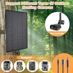 6W Solar Panel Charger for Trail Cameras, 6000mAh Battery, IP65 Waterproof, 5ft