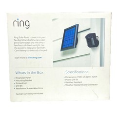 Solar Panel for Ring Spotlight Cam Battery and Stick Up Cam Battery – (BLACK)