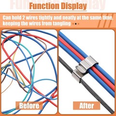 Trailer Frame Stainless Steel Wire Clips 50 Pcs 22.5mm Cable Ties for Trailers