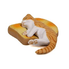 Unique PVC Toast Bread and Cats Statue Ornaments For Car Dashboard Decoration