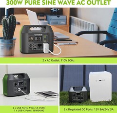 Solar Generator 300W Green + Solar Panels