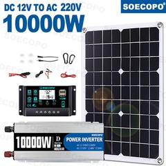 10000W 110V Power Inverter Solar Generator With 500W Solar Panel Home Complete
