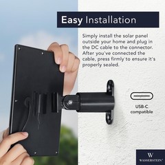 Wasserstein Solar Panel for Ring Spotlight Cam – Hassle-Free Installation, Black