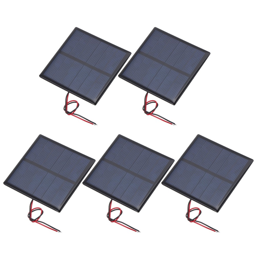 5 Pcs 3V 0.63W 210mA Mini Solar Panels with 2 Cable 70mm x 70mm