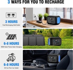 600W Solar Generator Portable Power Station 296Wh