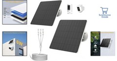 2 Pack Solar Panel Charger 6W for Battery Powered Cameras with 9.8ft Cable
