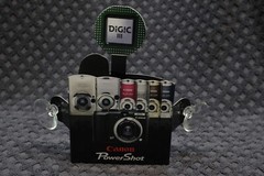 Vintage Canon Solar Powered window display, Powershot cameras, Teaching Aid