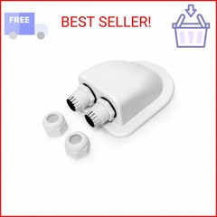 QWORK 2 Pcs IP68 Waterproof ABS Solar Double Cable Entry Gland-Weather Resistant