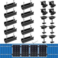 Anbte Solar Panel Mounting Brackets for Roof, Aluminum Solar Rails, Black | Sola