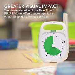 TIME TIMER PLUS 5 Minute Desk Visual Timer – Countdown Timer with Portable Ha…