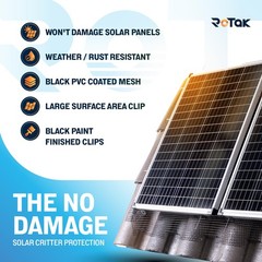 Critter Guard – 4in x 100ft Solar Panel Bird Guard – Galvanized Black PVC Coa…