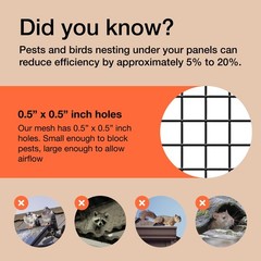 MAPORCH 6″ x 50FT Solar Panel Bird Wire Screen Protection, Black PVC Coated B…